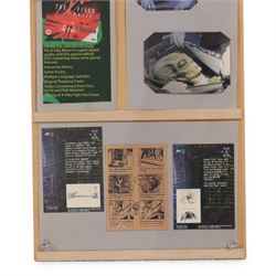 The X Files montage, including cast images, stills and advertisements, within acrylic frame, together with a Judge Dredd montage, including comic cover and comic strips, largest 46x61cm

Notes: This item is from the private collection of Arthur C. Clarke's brother.