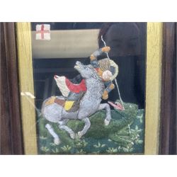 Stumpwork Embroidery of St George Slaying the Dragon 15cm x 13cm