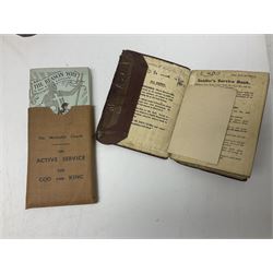 Small quantity of militaria and other items, including Montgomery printed signature, badges, paper ephemera, coins, silver Albertina chain, hat pins, etc