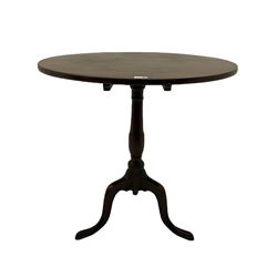 Georgian mahogany tripod table, circular