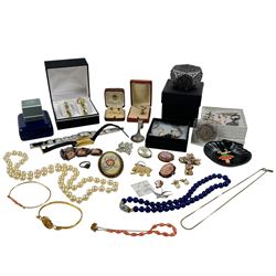Silver and silver jewellery, including ring, spoon, necklace, screwback earrings, etc, cos...