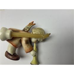 Sixteen Goebel Hummel figures, including Charlot A Young Man's Fancy, Stormy Weather and Bookworm, all with impressed and printed marks beneath