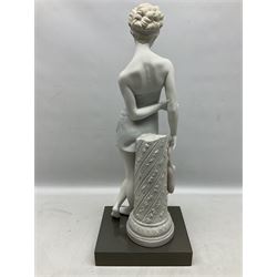 Lladro Privilege figure, Dreams of a Ballerina, modelled as a ballerina leaning against a pillar holding her ballet shoes, limited edition 396/1000, sculpted by Jose Puche, no 1889, with original box, year issued 2003, yea retired 2004, H52cm 