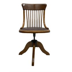 Early 20th century office oak adjustable