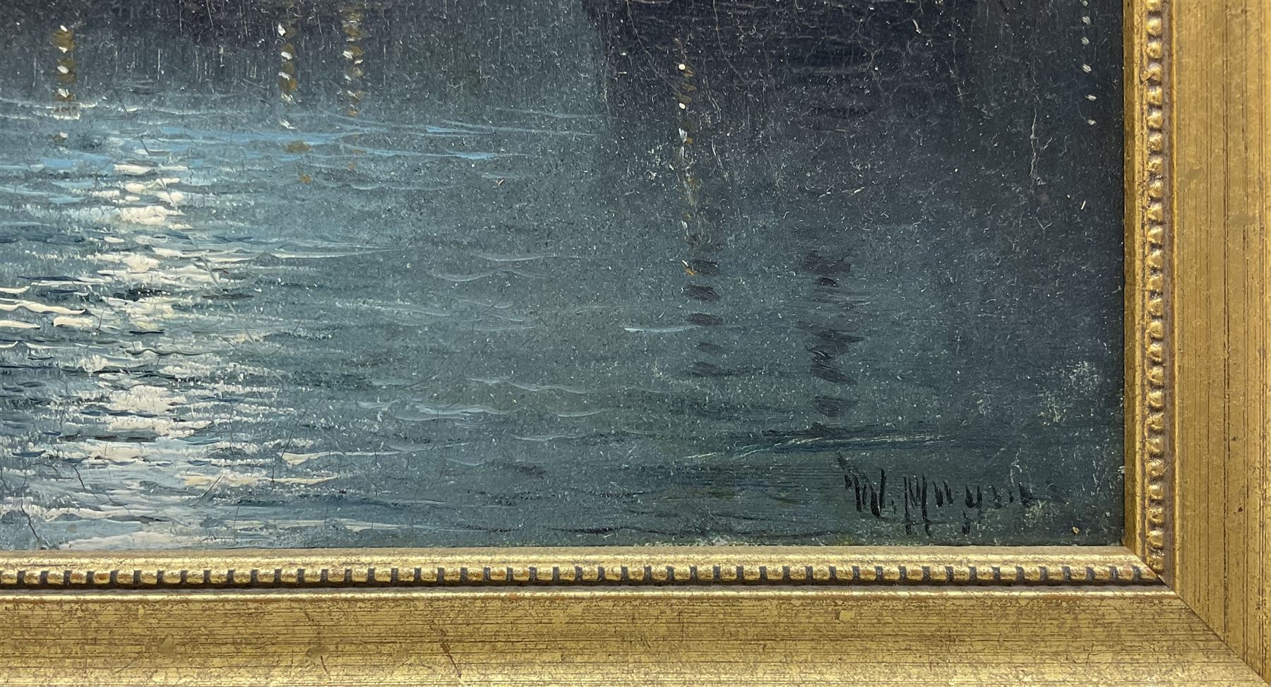 Walter Linsley Meegan (British c1860-1944): Hull Dock Offices and Wilberforce Monument by Moonlight, oil on canvas signed 25cm x 35cm 
Provenance: private East Yorkshire collection, purchased Dee, Atkinson & Harrison 19th November 1999 Lot 586