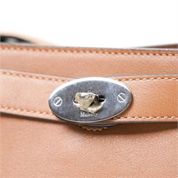 Mulberry - Islington handbag in Teak Silky Calf leather with black piping, the structured body with single rolled top handle, gold-tone Postman’s Lock fastening and front strap detail, with detachable and adjustable shoulder strap, opening to a spacious two-division interior with Mulberry monogram fabric lining, with original Mulberry product tag, care booklet and dust bag