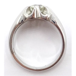  Gentleman's 18ct white gold diamond ring hallmarked approx 1.5 carat with IGL certificate   