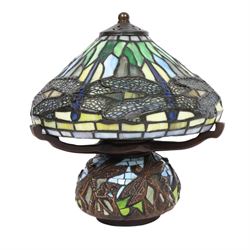Tiffany style dragonfly table lamp, H24cm