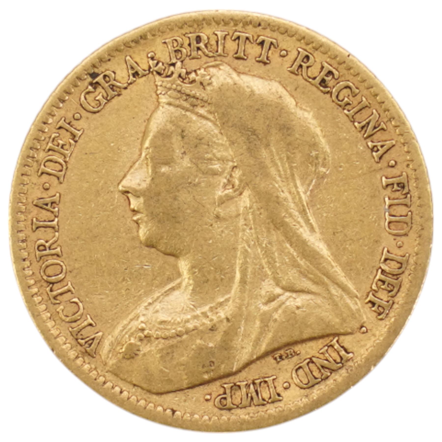 Queen Victoria 1900 gold half sovereign coin