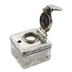 George IV silver mounted travelling inkwell, London 1827