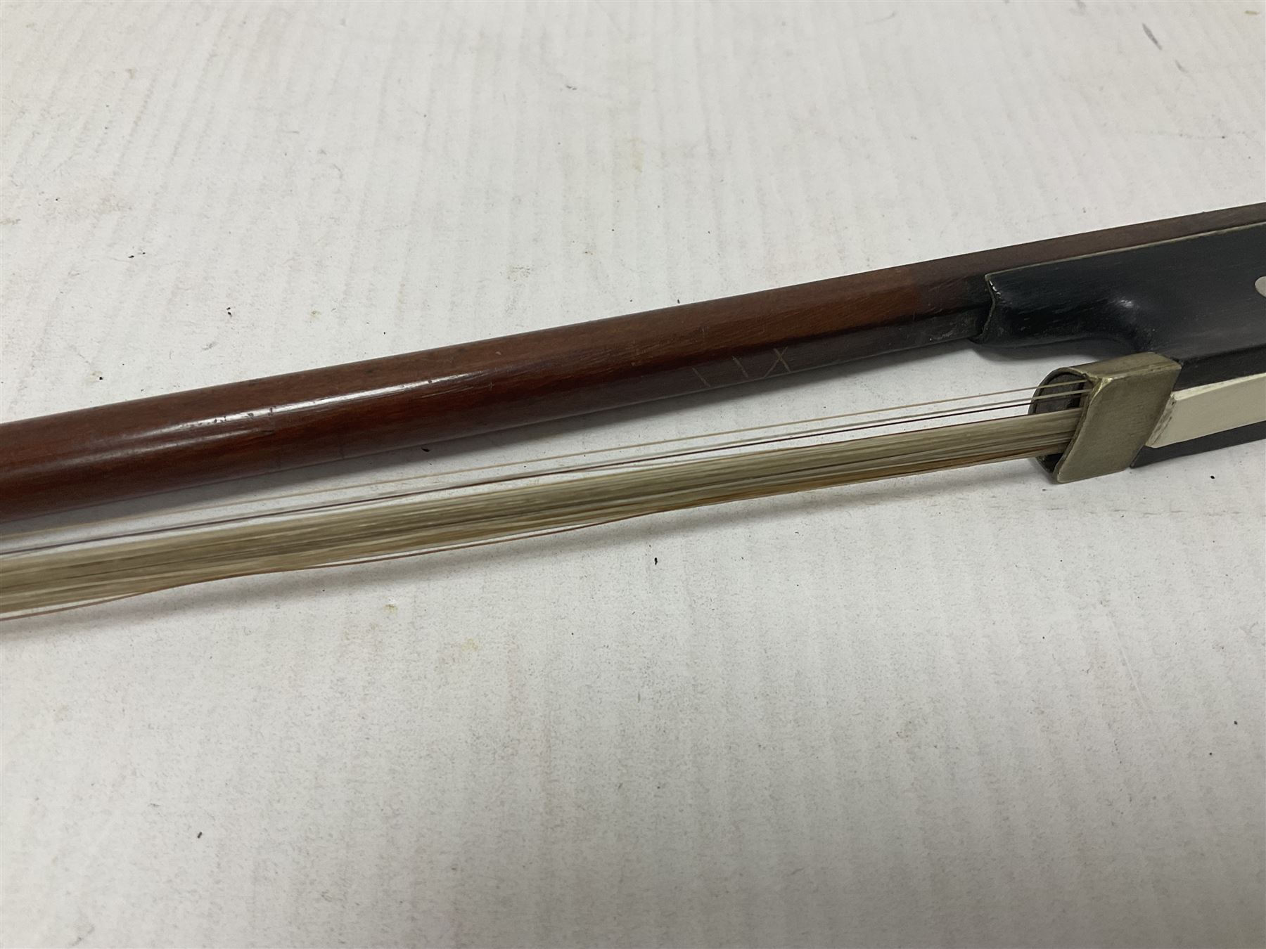 Cello bow possibly made from pernambuco or Brazilwood 