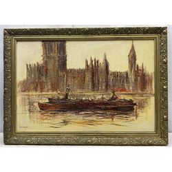 John Bampfield (British 1947-): The Houses of Parliament - London, oil on canvas signed 50cm x 75cm 