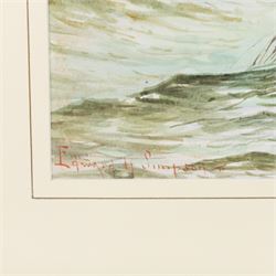 Frank Rousse (British fl.1897-1917): Bringing in the Catch, watercolour signed 28cm x 49cm; Edward H Simpson (British 1901-1989): Drawing in the Nets, watercolour signed 33cm x 53cm (2)