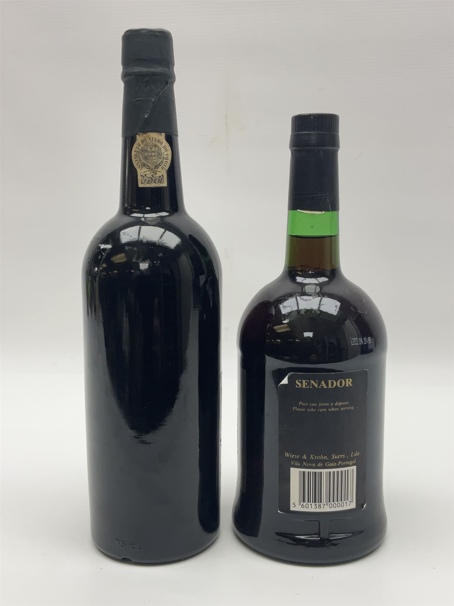 Taylor's, 1977 vintage port, 75cl 21% proof and Wiese & Krohn, Senador port, 75cl 19% vol (2)