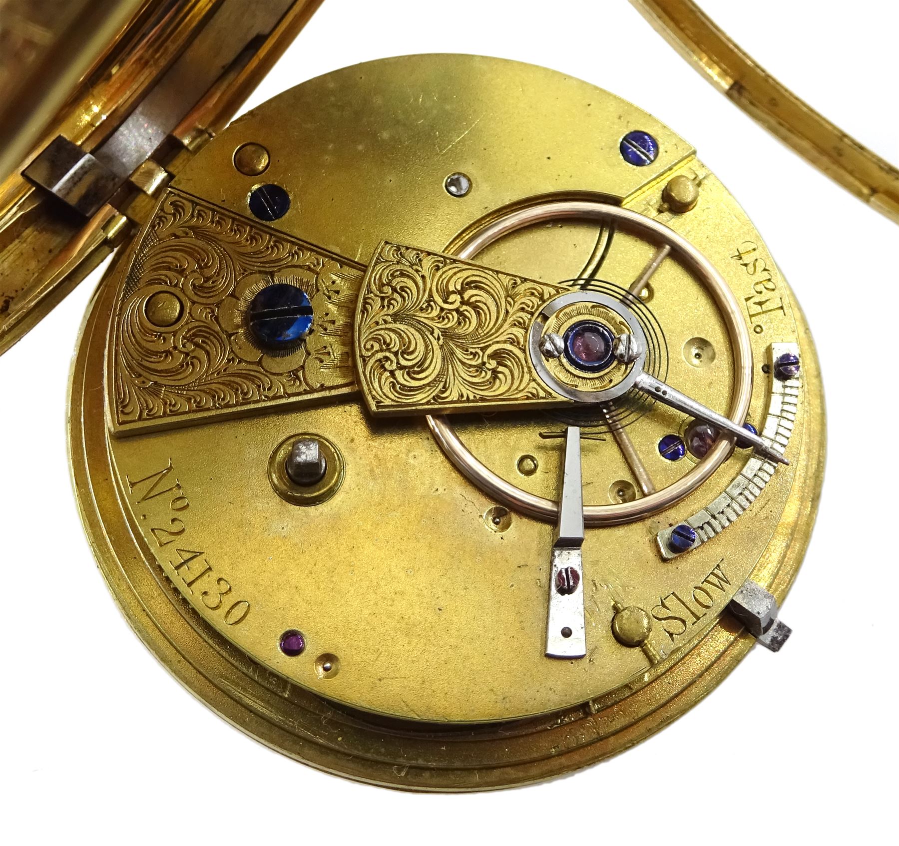 Victorian 18ct gold open face English lever fusee ladies pocket watch, No. 24130, gilt dial with Roman numerals, case by Michael Klean & Co, London 1867