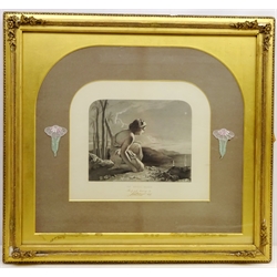  'The Hindoo Maiden', 19th century pen and ink drawing signed and dated 1878 by J. E Batman, after Le Jeune, 29cm x 34cm in gilt frame  