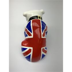 A Royal Doulton Skyfall 007 figure, modelled as a bulldog draped with a Union Jack and entitled Jack, numbered DD007 