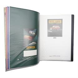 Approximately 80+ boxed die cast vehicles by Lledo, including Days Gone models, and a folder of collectors catalogues from 1989 onwards, contents in two boxes