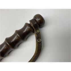 Three police turned hardwood truncheons comprising two patrol truncheons and WPC short truncheon (3)