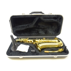  Elkhart Series II Saxophone in hard case with K & M stand    