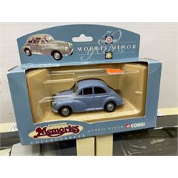 Thirty boxed die-cast models, predominantly of Morris Minors, to include nineteen Corgi examples, including Some Mothers Do 'Ave 'Em, Morris Minor Convertible, seven Vectis BMC Morris Traveller examples and four Lledo examples
