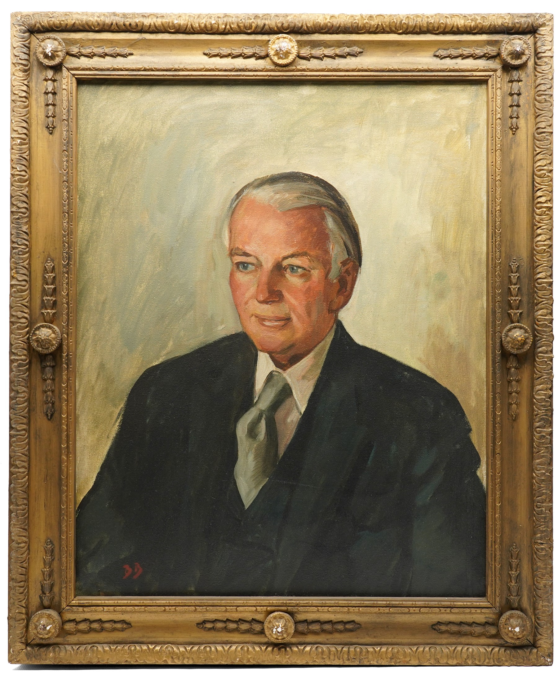 Brenda Bury (British 1932-): Members of European Parliament - 'Diana Elles Baroness Elles' 'Aeneas Simon Mackay 15th Lord Reay' 'David Lewis 1st Baron Brecon' 'Sir Peter Kirk' 'Derek Walker Smith Baron Broxbourne' and 'Tufton Beamish Baron Chelwood', set of six oils on canvas signed with initials, in matching frames, 76cm x 59cm (6)
Provenance: Property of a Nobleman.