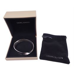 Georg Jensen Mobius silver bangle, designed by Vivianna Torun, No. 206, boxed 
