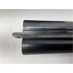 W.W. Greener 12-bore side-by-side double barrel non-ejector shotgun, with 76cm barrels, side safety, engraved lock, figured walnut stock with chequered grip and fore-end, no.33408, 120.5cm overall; in fitted canvas covered case with tools and accessories including .22 12-bore dog training device. SHOTGUN CERTIFICATE REQUIRED.