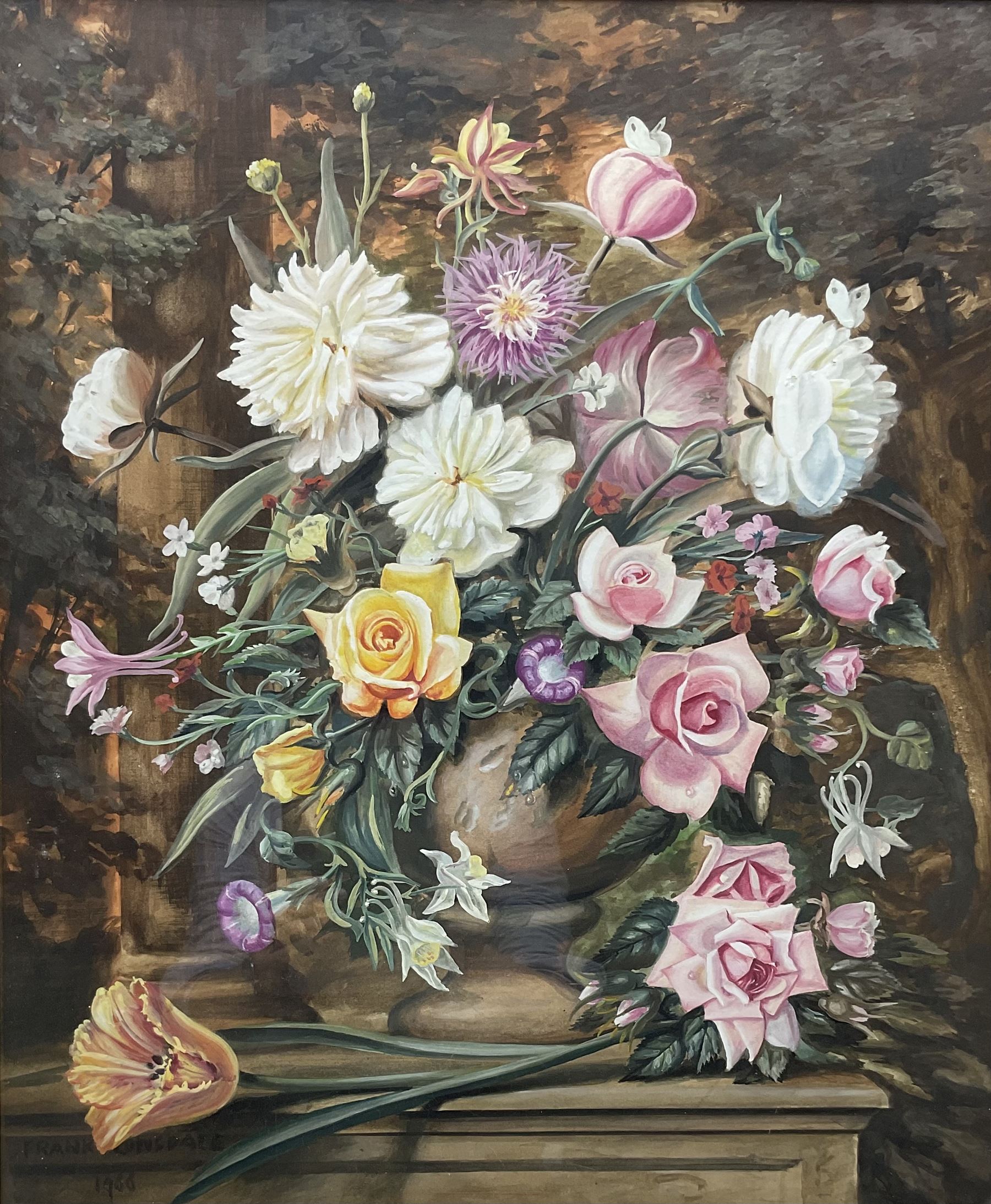 Frank Lonsdale (Scarborough 20th century): Still Life of Flowers, gouache signed and dated 1966, 59cm x 49cm