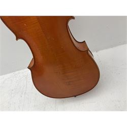 Modern student's three-quarter size cello with 70cm two-piece maple back and ribs and spruce top, L113cm overall