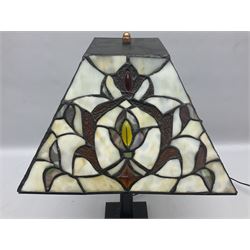 Tiffany style table lamp with leaded shade, H48cm