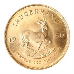 South Africa 1980 one ounce fine gold Krugerrand coin