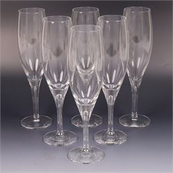 Dartington Crystal Charlotte suite for six, comprising wine, flutes, goblets and water glasses, all with boxes 