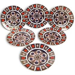 Royal Crown Derby Old Imari 1128 six dinner plates, D27cm 