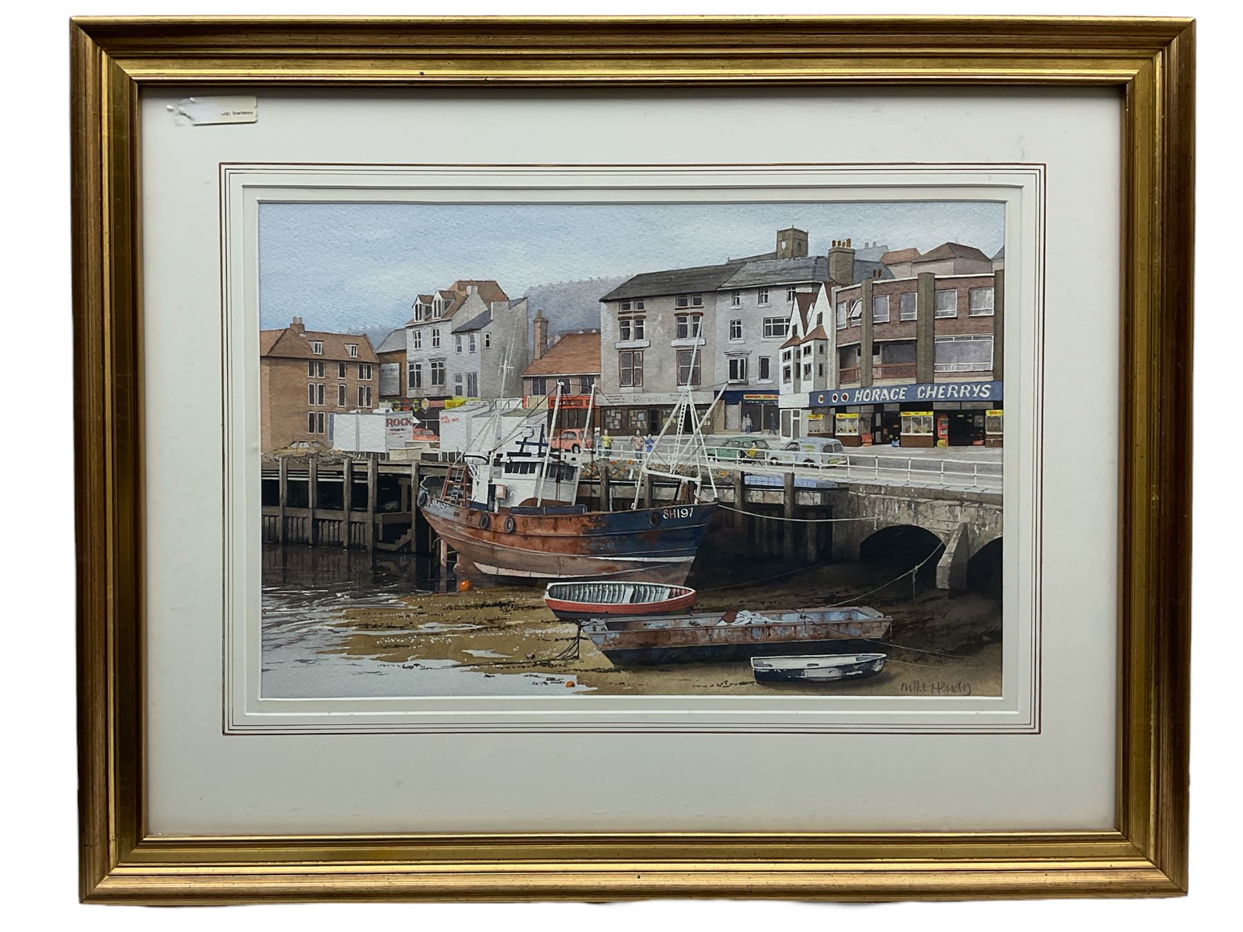 Mike Hendy (British 1942-): Scarborough Harbour, watercolour signed 33cm x 49cm