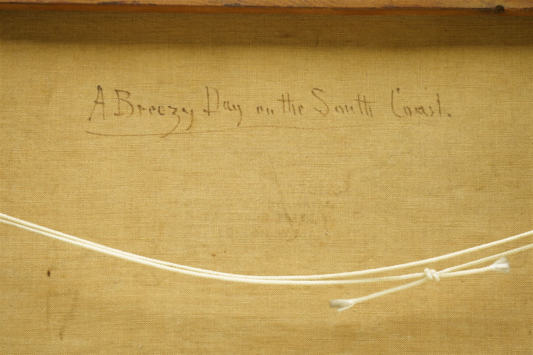 Frank Hider (British 1861-1933): 'A Breezy Day on the South Coast', oil on canvas signed, titled verso 29cm x 49cm