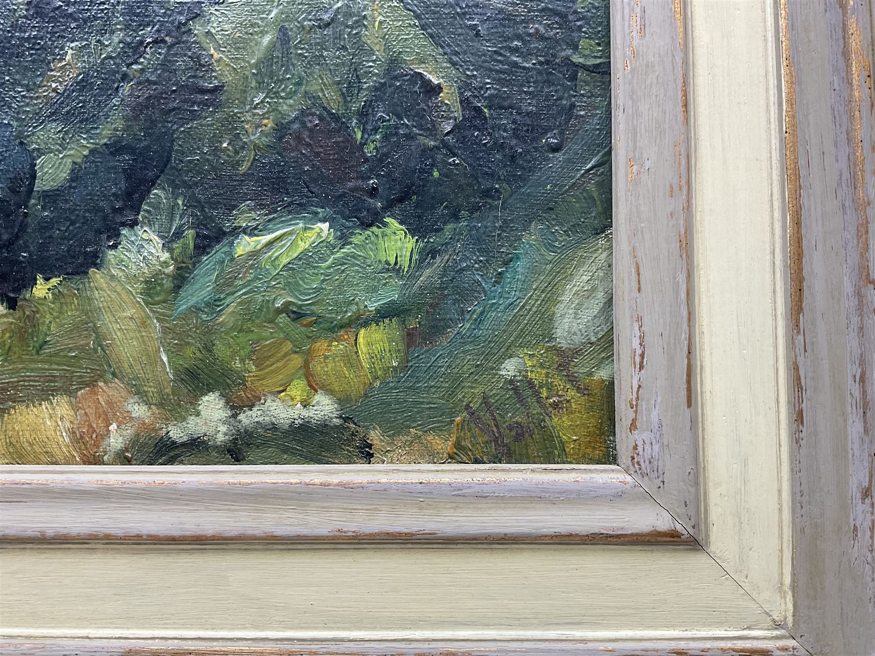 French School (20th Century): Impressionist Trees, oil on board signed 'Vallet' 24cm x 29cm 