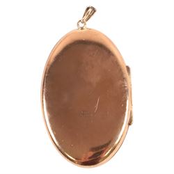 9ct gold oval locket pendant, hallmarked