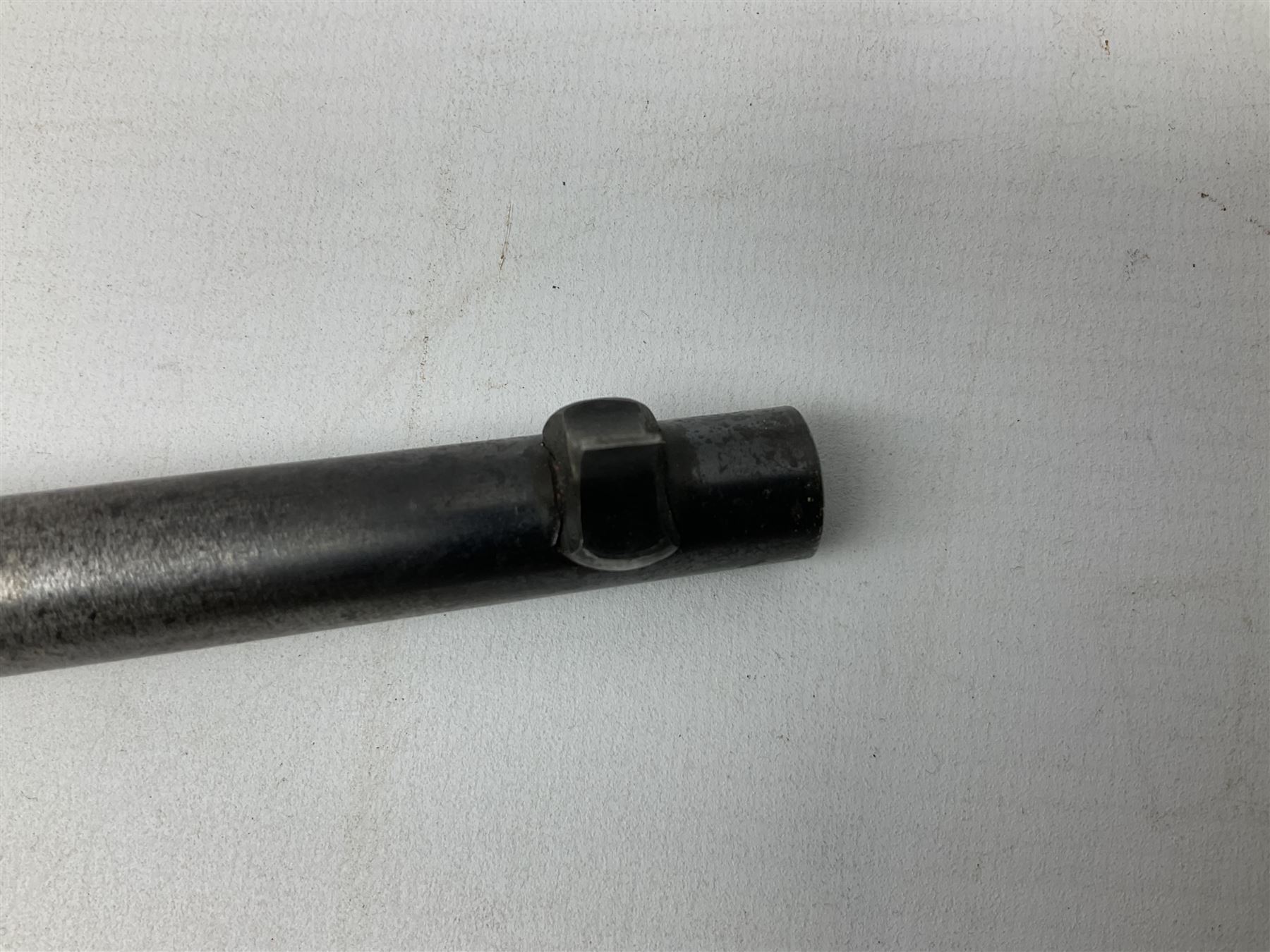 BSA .177 air rifle with top loading under lever action, walnut stock carved with chequered BSA logo to grip, serial no.A1203 L102cm