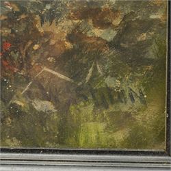 William Ashton (British 1853-1927): Horses and Rider on a Country Lane, oil on board signed 50cm x 36cm