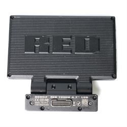 RED Epic-W Helium 8K camera body serial no. 13024E6A9, with RED EVF, three RED Mini Mag 512GB cards, one 480 Mini Mag card and reader, two RED V-Mount batteries and charger, RED top handle, Wooden Camera Easy Top top plate and one other top plate, various accessory cables, Wooden Camera bridge plate for 19mm studio rods, 12 inch Wooden Camera Dovetail plate and four 19mm studio rods to include two 380mm and two 610mm, with original Epic-W camera box and contained within a custom cut flight case