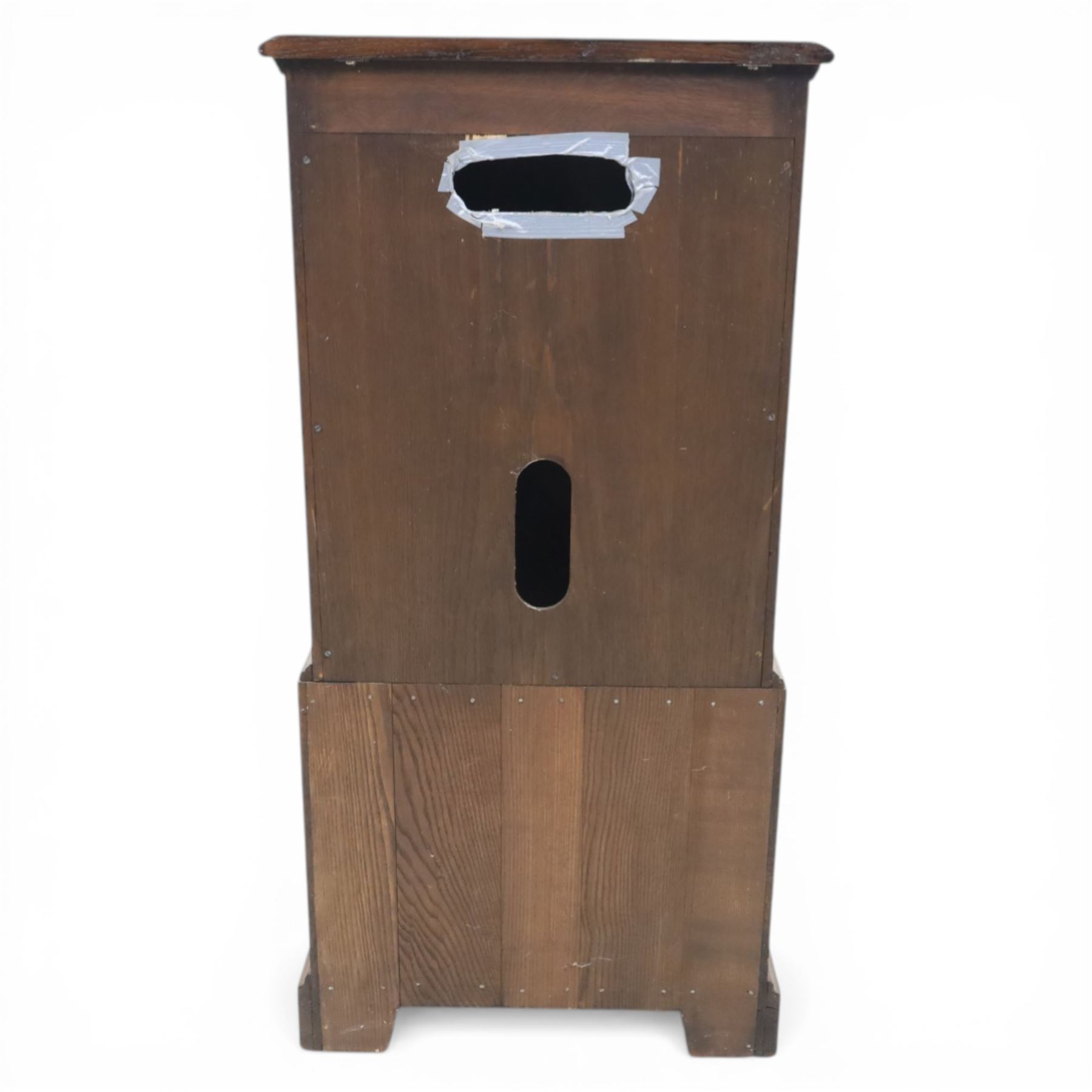 Titchmarsh & Goodwin - Georgian design small oak cabinet in the form of a tallboy, false drawers with cupboard top, over two long drawers raised on bracket feet 