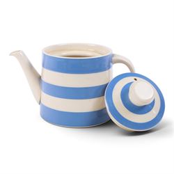 Collection of TG Green Cornishware blue and white, including teapot, two covered jars, cups and saucers etc 