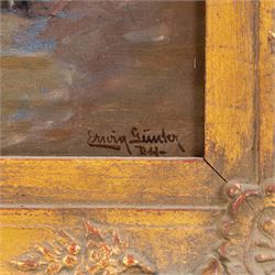 Erwin Carl Wilhelm Günther (German 1864-1927): Tall Ship in Whitby Harbour, oil on panel signed 43cm x 32cm