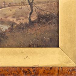 Edward Henry Holder (British c1848-1922): River Derwent near Hackness, oil on canvas signed 23cm x 33cm