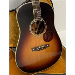 Crafter TR060 VLS-V Southern Jumbo acoustic guitar, violet sunburst gloss, rosewood back and sides, in carrying case