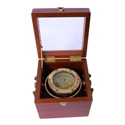 Admiralty pattern Azimuth circle, no. 1152 and a brass nautical compass on gimbal, both in wooden cases