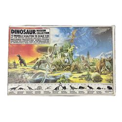 Invicta British Museum (Natural History) Dinosaur Museum Collection c1987; comprising set of twelve 1:45 scale models of dinosaurs and unopened Prehistoric World Poster; boxed with paperwork