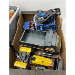 Pelham Puppet Police man with box, Star Wars Princess Leia figure by Kenner, boxed, Matchbox ‘Carguantua Monster of the Freeways’ playset, Bandai lazer tank, both boxed, Tonka trucks and other toys etc