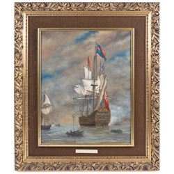 Keith Sutton (British 1924-1991): 'Malabar - Blackwall Frigate' and 'Royal Sovereign', two oils on canvas board signed and dated 1984 and 1985, in matching frames, 50cm x 40cm